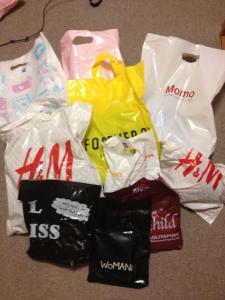 Although it looks bad, it was the first time I had every went mad shopping in Tokyo!